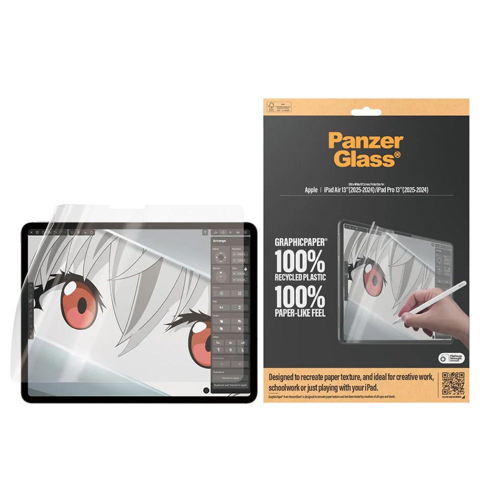 PanzerGlass Ultra-Wide Fit GraphicPaper Screen Protector for Apple iPad Pro 13 (2025) / Air 13 (2025) / Air 13 (2025) / Pro 13 (2024), Plastic