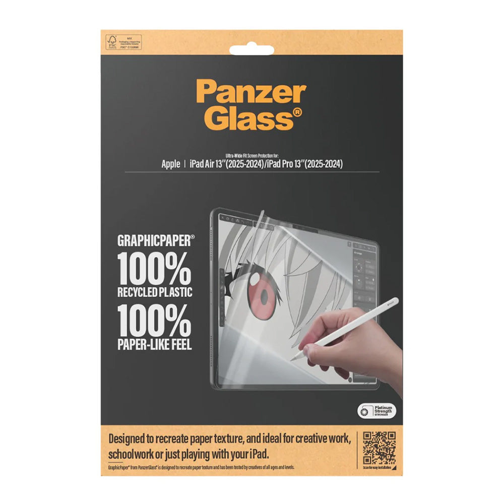 PanzerGlass Ultra-Wide Fit GraphicPaper Screen Protector for Apple iPad Pro 13 (2025) / Air 13 (2025) / Air 13 (2025) / Pro 13 (2024), Plastic