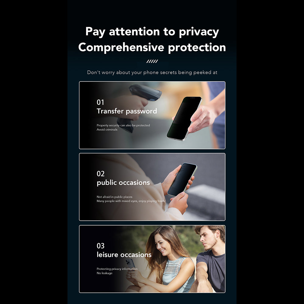 Anank 1X Reinforced 360 Privacy Screen Protector for Apple iPhone 17e / 16e / 14 / 13 Pro, Tempered Glass, Full Glue, 2.5D