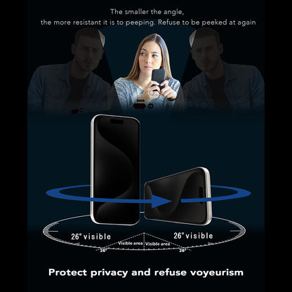 Anank 1X Reinforced 360 Privacy Screen Protector for Apple iPhone 17e / 16e / 14 / 13 Pro, Tempered Glass, Full Glue, 2.5D