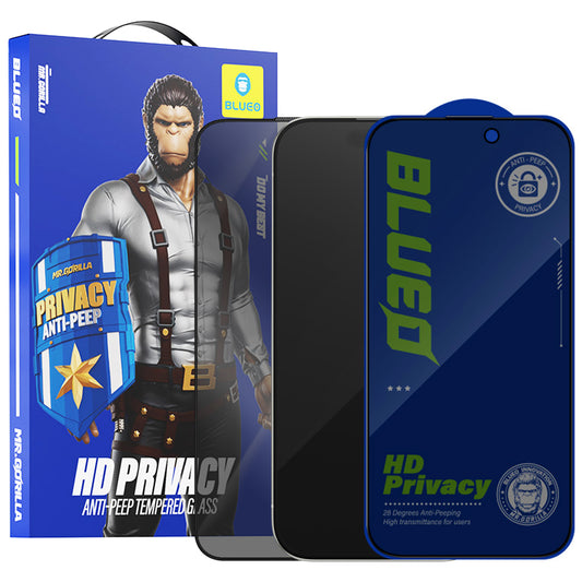 Privacy Screen Protector Blueo Anti-Peep2 for Apple iPhone 14 Pro Max, Tempered Glass, Full Glue