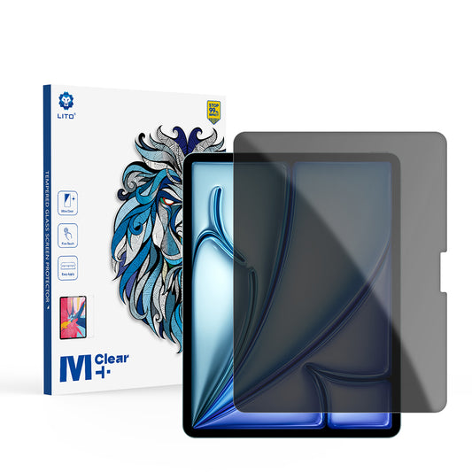 Lito Classic Privacy Screen Protector for Apple iPad Air 13 (2026) / Air 13 (2024), Tempered Glass, Full Glue, 2.5D