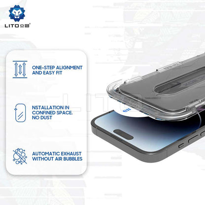 Privacy Screen Protector Lito Magic Glass Box D+ Tools for Apple iPhone 14 Pro, Tempered Glass, Full Glue