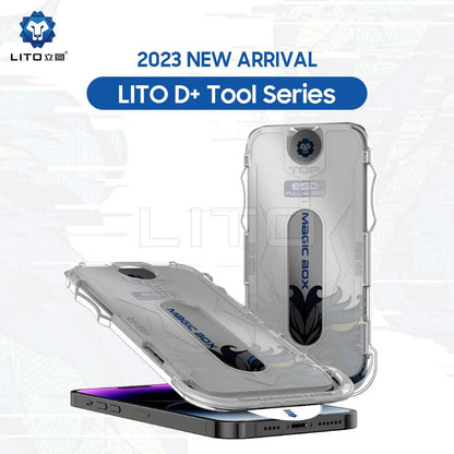 Privacy Screen Protector Lito Magic Glass Box D+ Tools for Apple iPhone 15, Tempered Glass, Full Glue