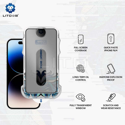 Privacy Screen Protector Lito Magic Glass Box D+ Tools for Apple iPhone XS Max, Tempered Glass, Full Glue