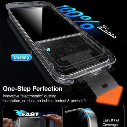 Torras GlassGo Install Master Privacy Screen Protector for Apple iPhone 16, Tempered Glass, Full Glue