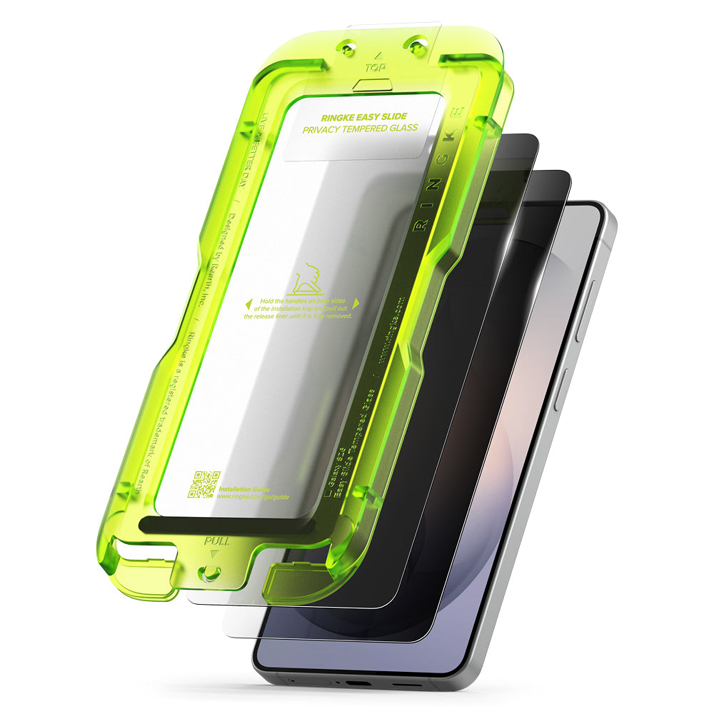 Ringke Easy Slide Screen Protector for Samsung Galaxy S26 S942, Tempered Glass, Full Glue, Set of 2 Pieces, Black