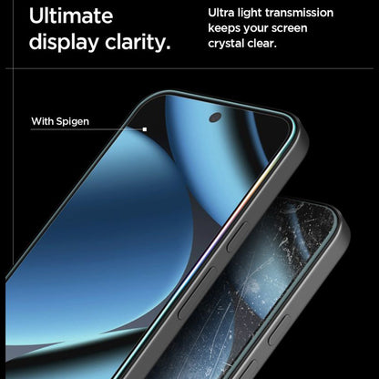 Spigen GlastR EZ FIT Pro HD Screen Protector for Google Pixel 10a, Tempered Glass, Full Glue, Set of 2 pieces AGL11364