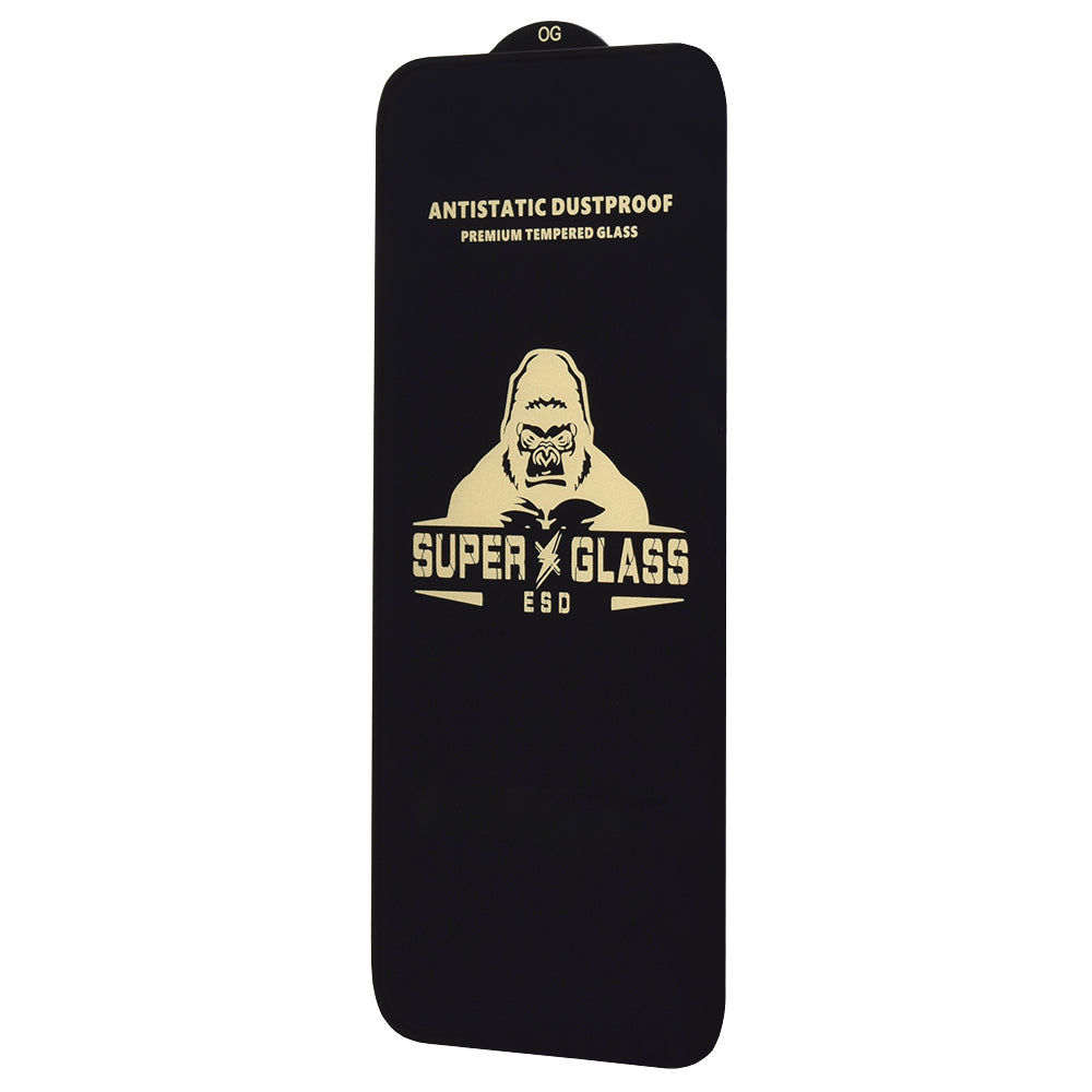 Techsuit Screen Protector Film for Apple iPhone 15 Pro Max, Tempered Glass, Full Glue, Black
