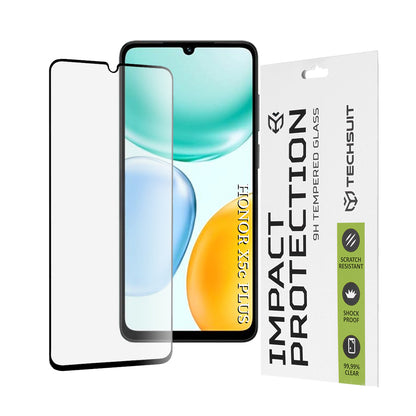 Techsuit Screen Protector for Honor X5c Plus, Tempered Glass, Full Glue, 111D, Black