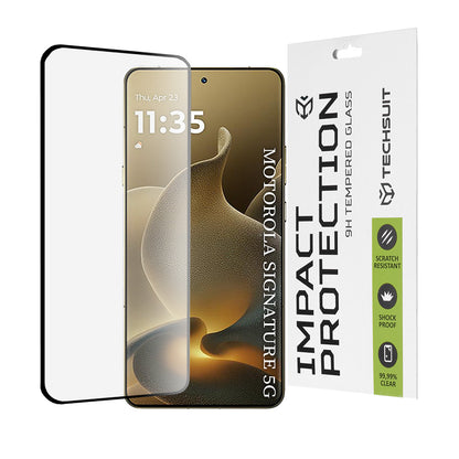 Techsuit Screen Protector for Motorola Edge 70 Ultra / Signature, Tempered Glass, 111D, Full Glue, Black