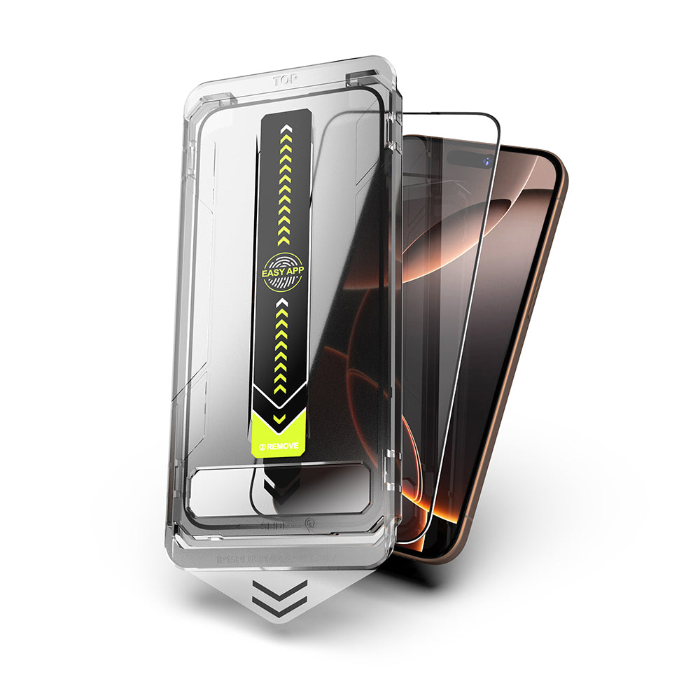Techsuit TitanGlass Screen Protector for Apple iPhone 14 Pro Max, Tempered Glass, Full Glue, Black