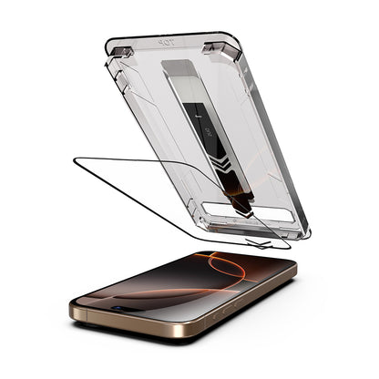 Techsuit TitanGlass Screen Protector for Apple iPhone 16 Plus / 15 Plus, Tempered Glass, Full Glue, Black