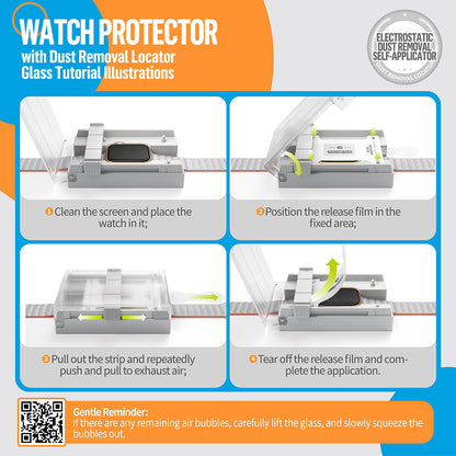Blueo High Molecule Protective Film for Apple Watch 10 46mm Series, Tempered Glass, Black