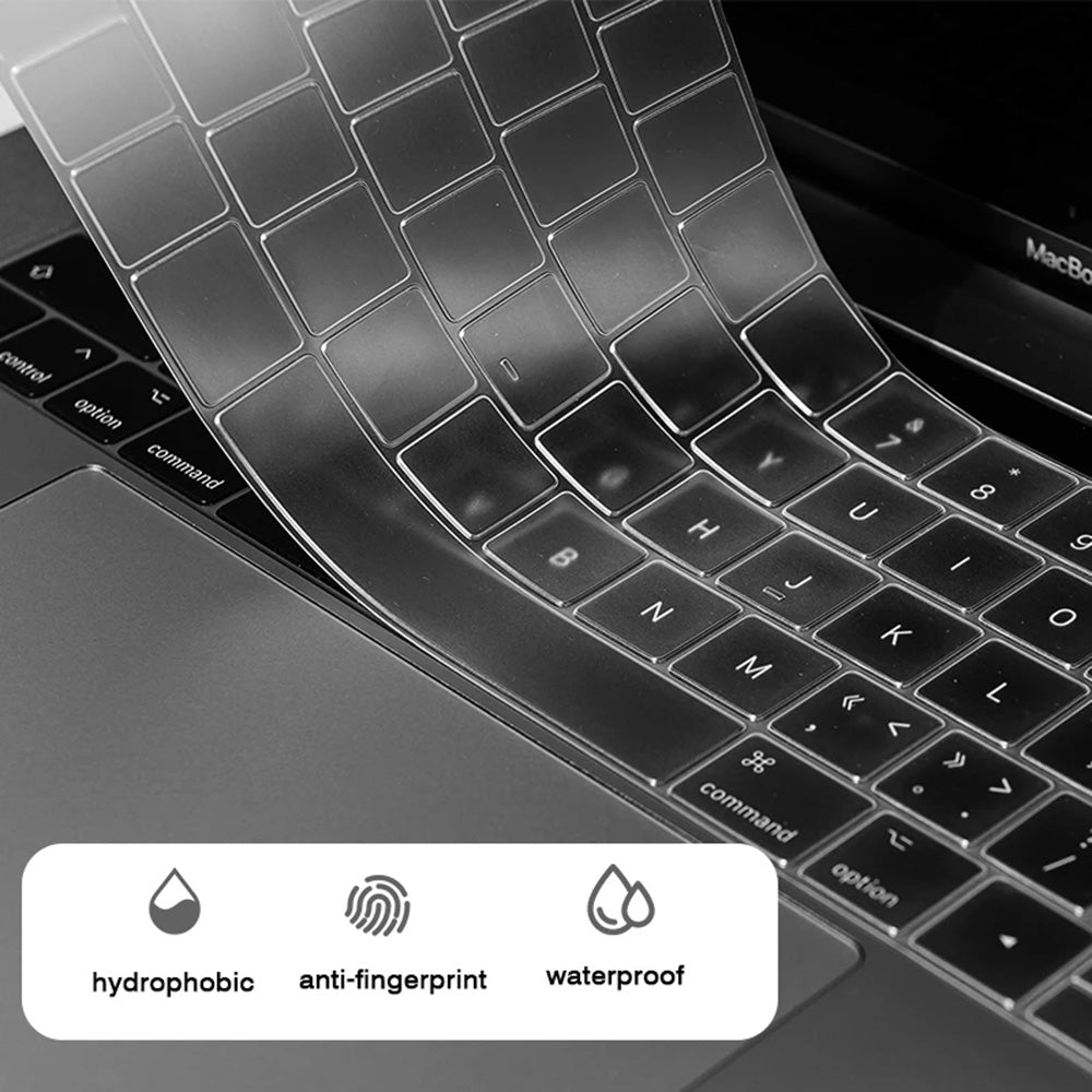 Techsuit PureTypeX Keyboard Protection Case for Apple MacBook Pro 14 (2021 - 2024) / Air 13 (2022 - 2025) / Air 15 (2022 - 2025), Transparent