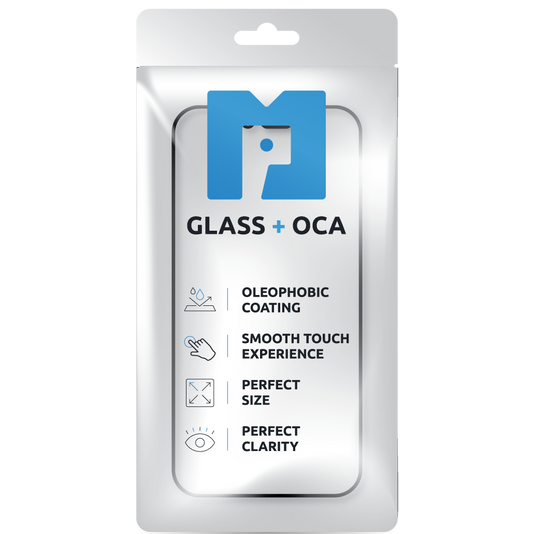Screen Glass + OCA MP compatible with Samsung Galaxy S22 Ultra 5G S908, Black