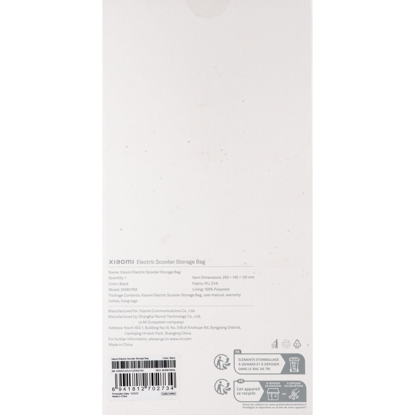 Xiaomi Transport Bag for Scooter BHR6750GL