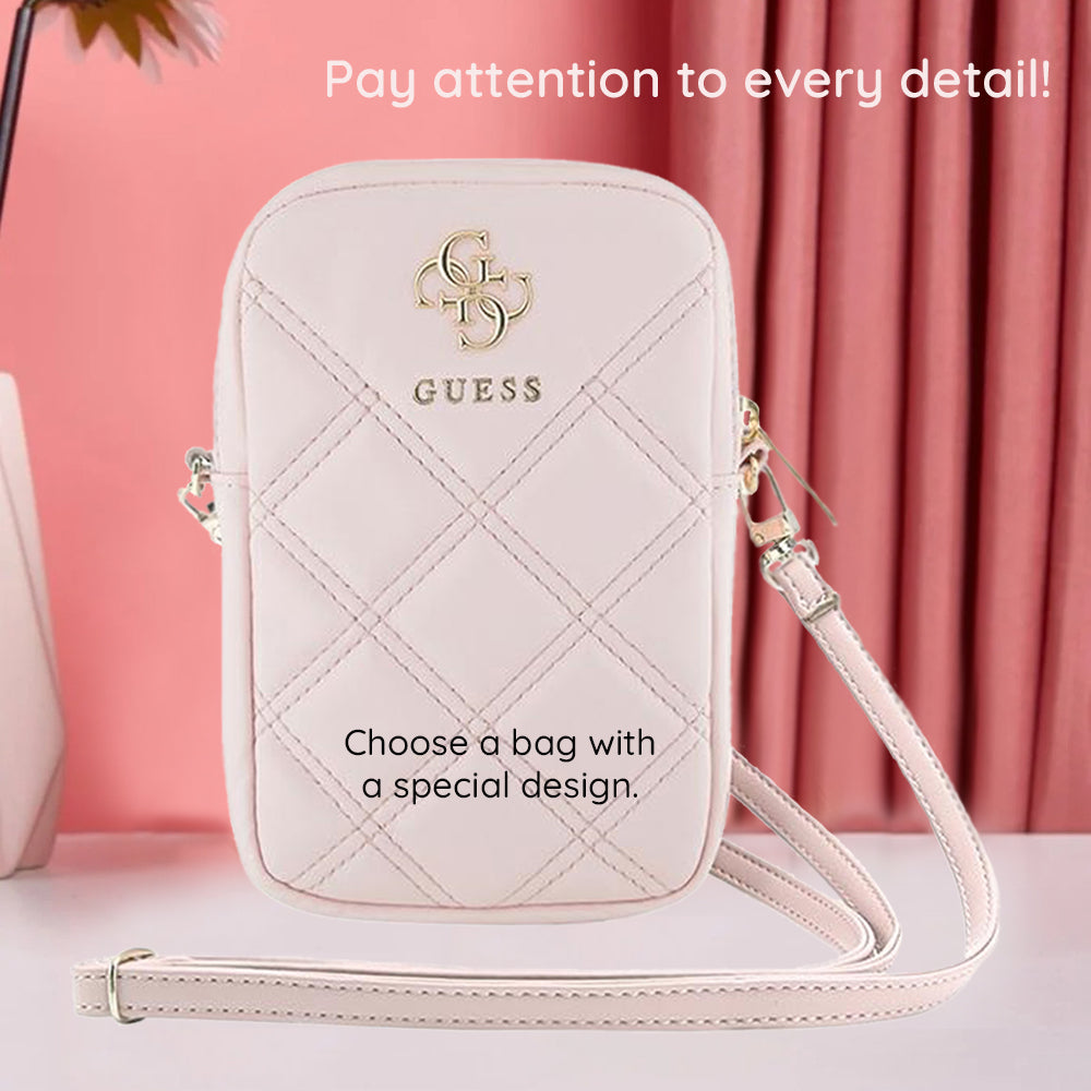 Universal Phone Bag, Guess, Quilted 4G, Black