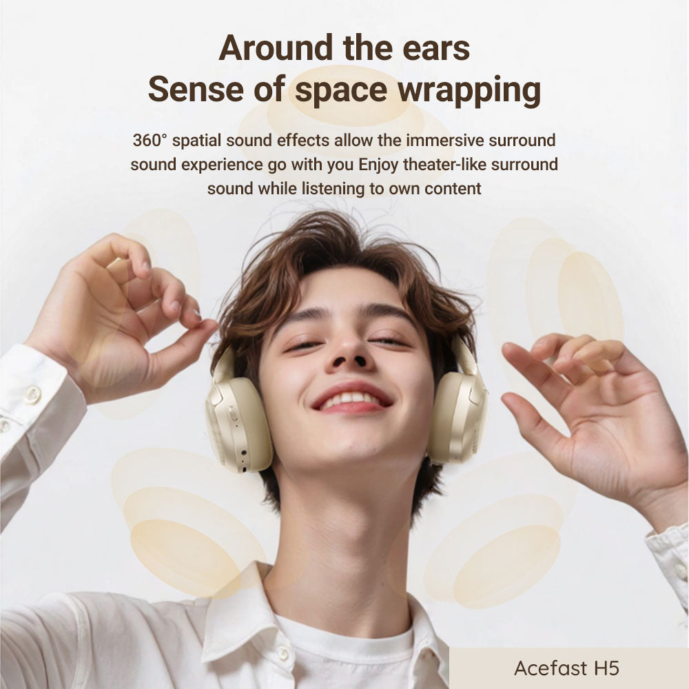 Acefast H5 Bluetooth Handsfree, A2DP, ANC, Black