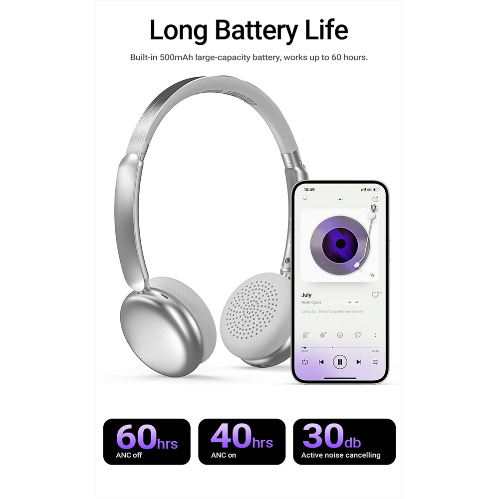Handsfree Bluetooth Acefast H8, A2DP, ANC, Purple