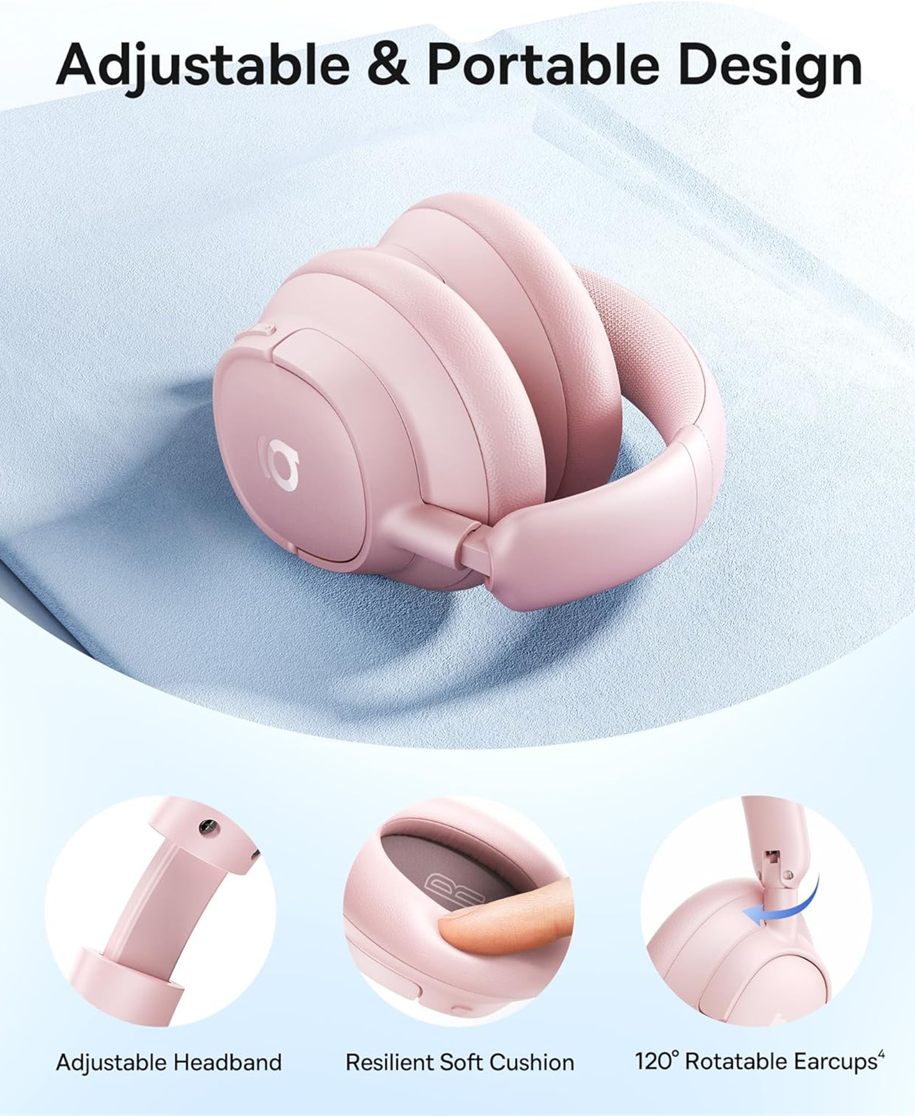 Baseus Bass BH1 NC Bluetooth Handsfree, MultiPoint, A2DP, ANC, Pink A0203704