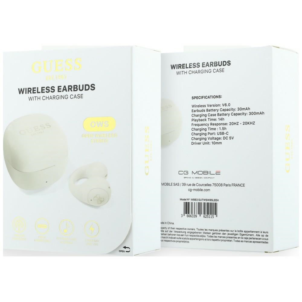Handsfree Bluetooth Guess Mini Classic, TWS, White