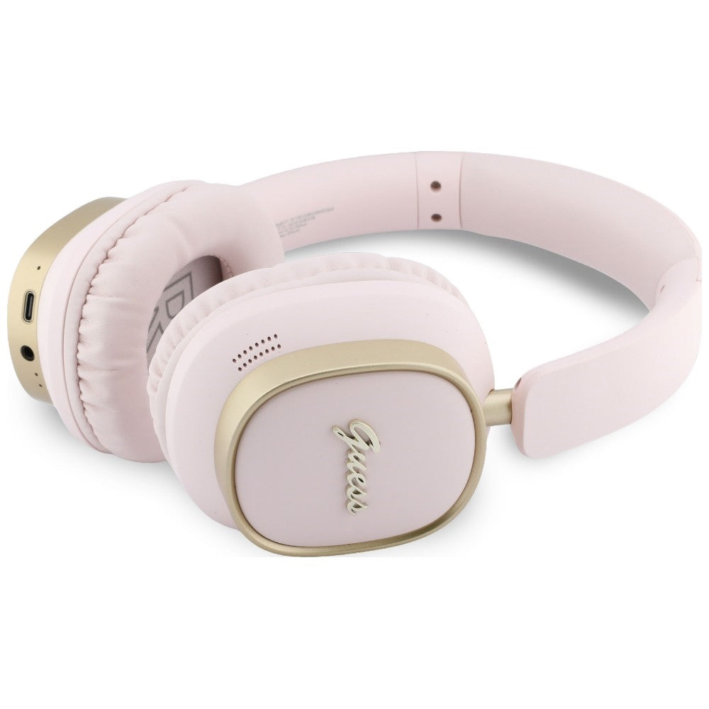 Handsfree Bluetooth Guess Rectangle Metal Script, A2DP, Pink