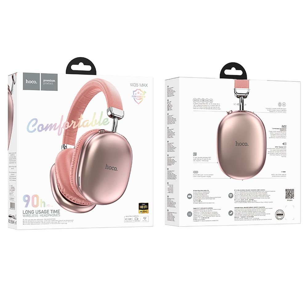 HOCO W35 Max Bluetooth Handsfree, A2DP, Pink