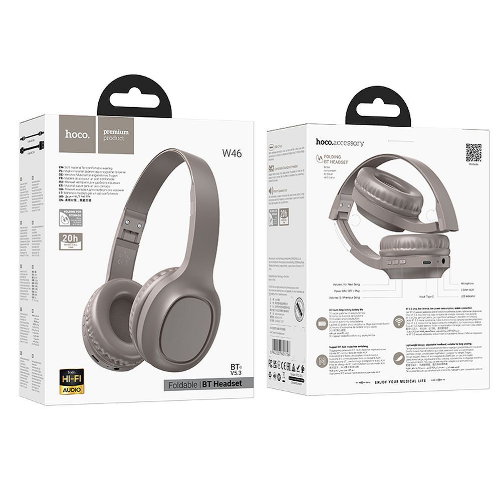 Handsfree Bluetooth HOCO W46, A2DP, Brown