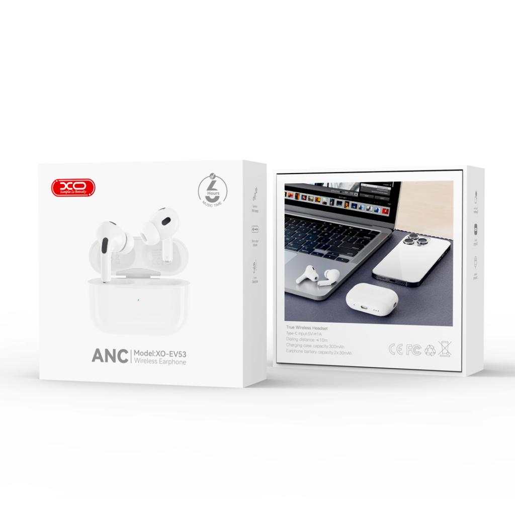 Bluetooth Handsfree XO Design EV53, TWS, ANC, White