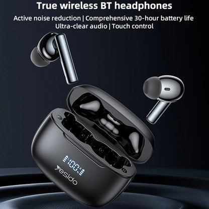 Handsfree Bluetooth Yesido TWS23, TWS, ANC, Black