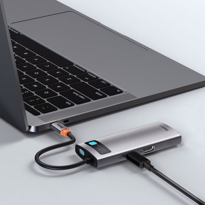 Baseus Metal Gleam USB-C Hub, 3 x USB-A 3.0 - 1 x USB-C - 1 x HDMI, Gray CAHUB-CX0G