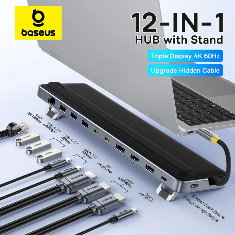 Baseus EliteJoy EH3 USB-C Hub, 12in1, Gray B0114200