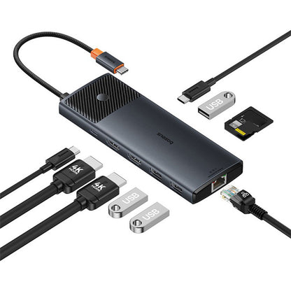 Baseus Gleam II USB-C Hub, 10in1, Black B00061800123-00