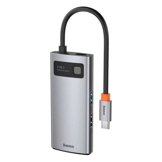 Baseus Metal Gleam USB-C Hub, 2 x USB-A - 1 x USB-C - 1 x HDMI, Gray Resealed CAHUB-CY0G