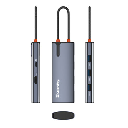 USB-C ColorWay CW-HUB01 Hub, 5in1, Silver