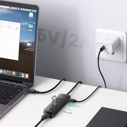 USB Hub UGREEN CM416, 4 x USB-A 3.0, 0.25m, Black