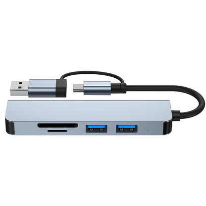 USB / USB-C Techsuit H7 DataBridge Hub, 5in1, Gray