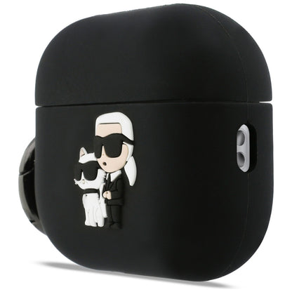 Karl Lagerfeld Silicone Karl & Choupette 3D Case for Apple AirPods Pro 3, Black