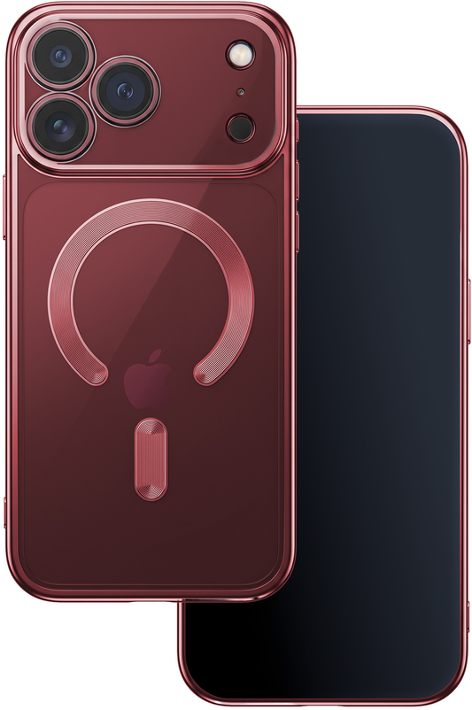 MagSafe Case for Apple iPhone 18 Pro / 17 Pro, OEM, Color Chrome Mag, Burgundy