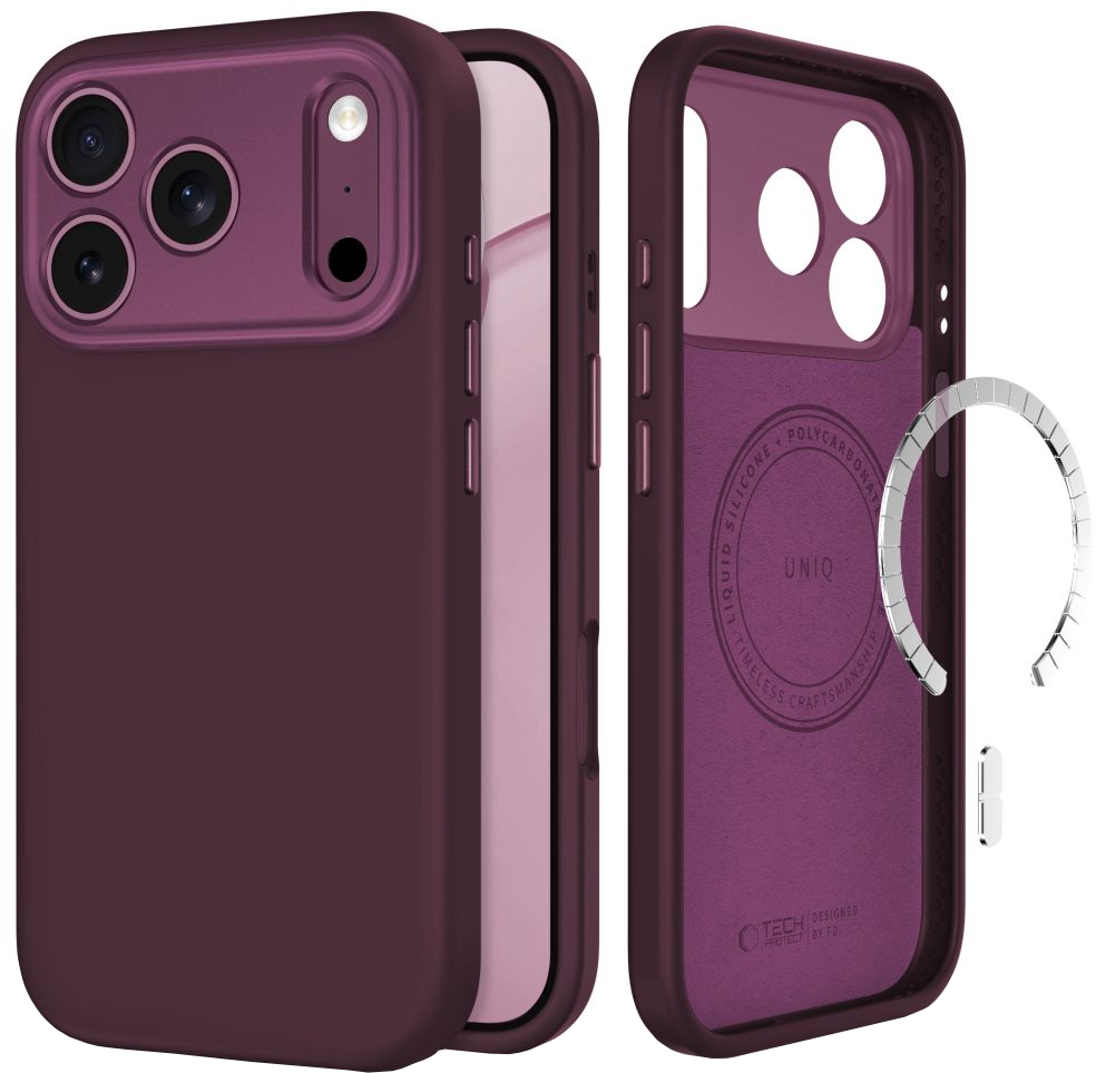 MagSafe Case for Apple iPhone 18 Pro / 17 Pro, Tech-Protect, Uniq CC, Burgundy