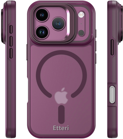 MagSafe Case for Apple iPhone 18 Pro / 17 Pro, Etteri, Morning Fog, Burgundy