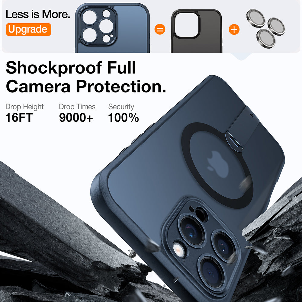 MagSafe Case for Apple iPhone 16 Pro Max, Torras, Pstand Spin, Black