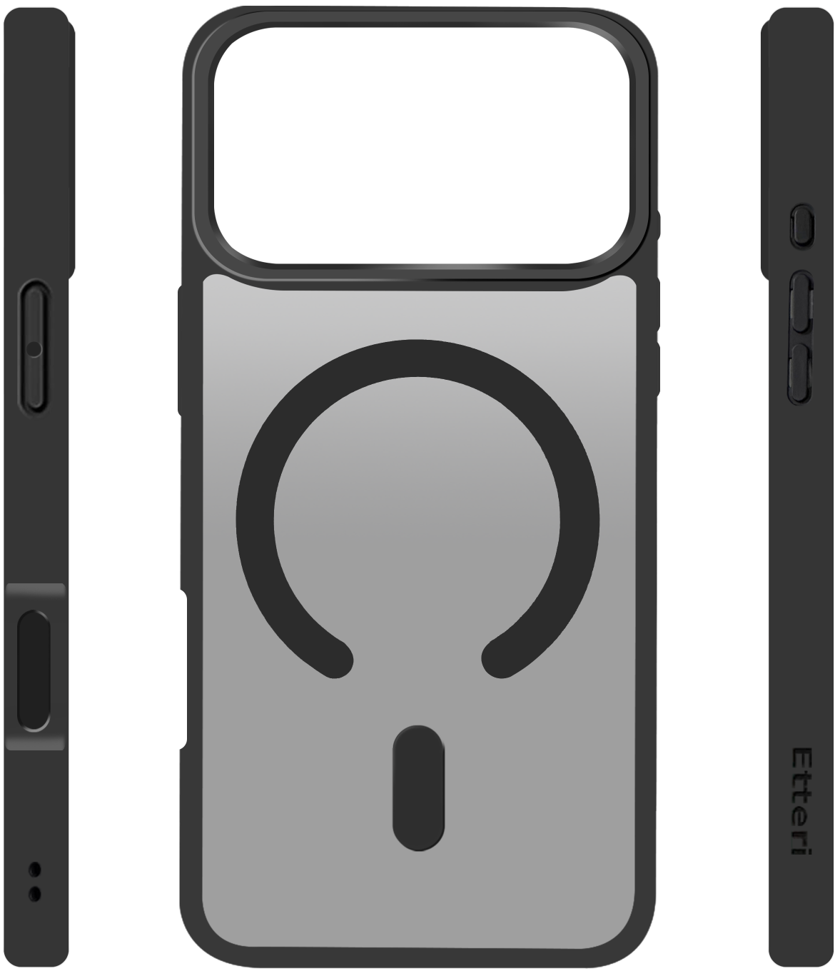 MagSafe Case for Apple iPhone 18 Pro / 17 Pro, Etteri, Matt Mag, Black