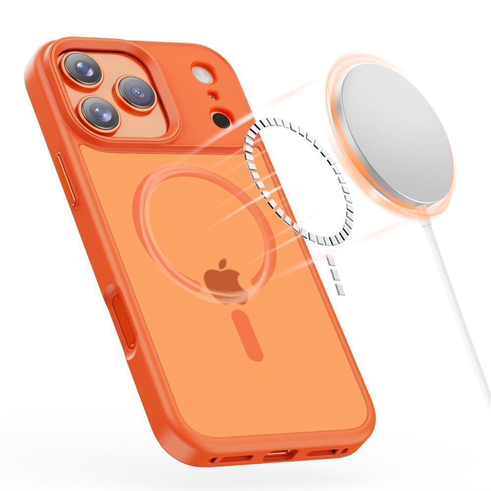 MagSafe Case for Apple iPhone 17 Pro Max, Tech-Protect, Magmat, Matte Orange