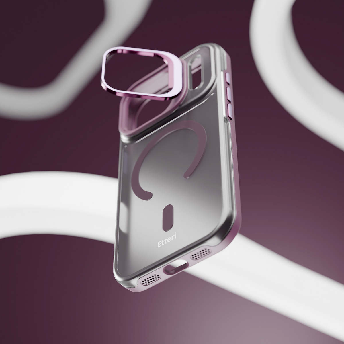 MagSafe Case for Apple iPhone 18 Pro / 17 Pro, Etteri, Morning Fog, Burgundy