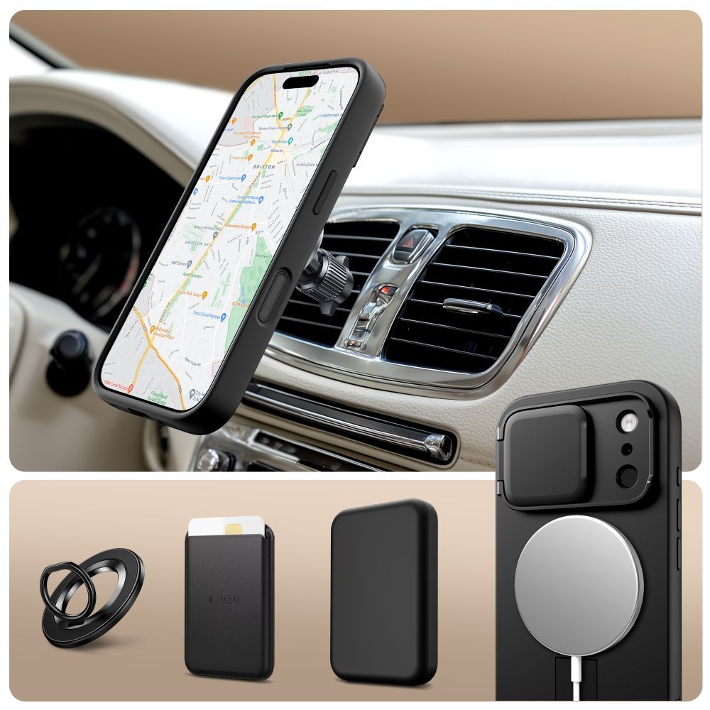 MagSafe Case for Apple iPhone 17 Pro, Tech-Protect, Kevlar Aura, Black