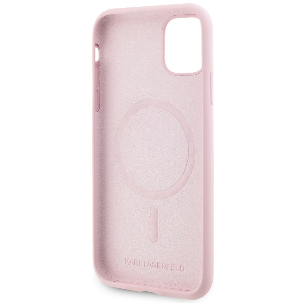 MagSafe Case for Apple iPhone 11, Karl Lagerfeld, Karl & Choupette Silicone, Pink