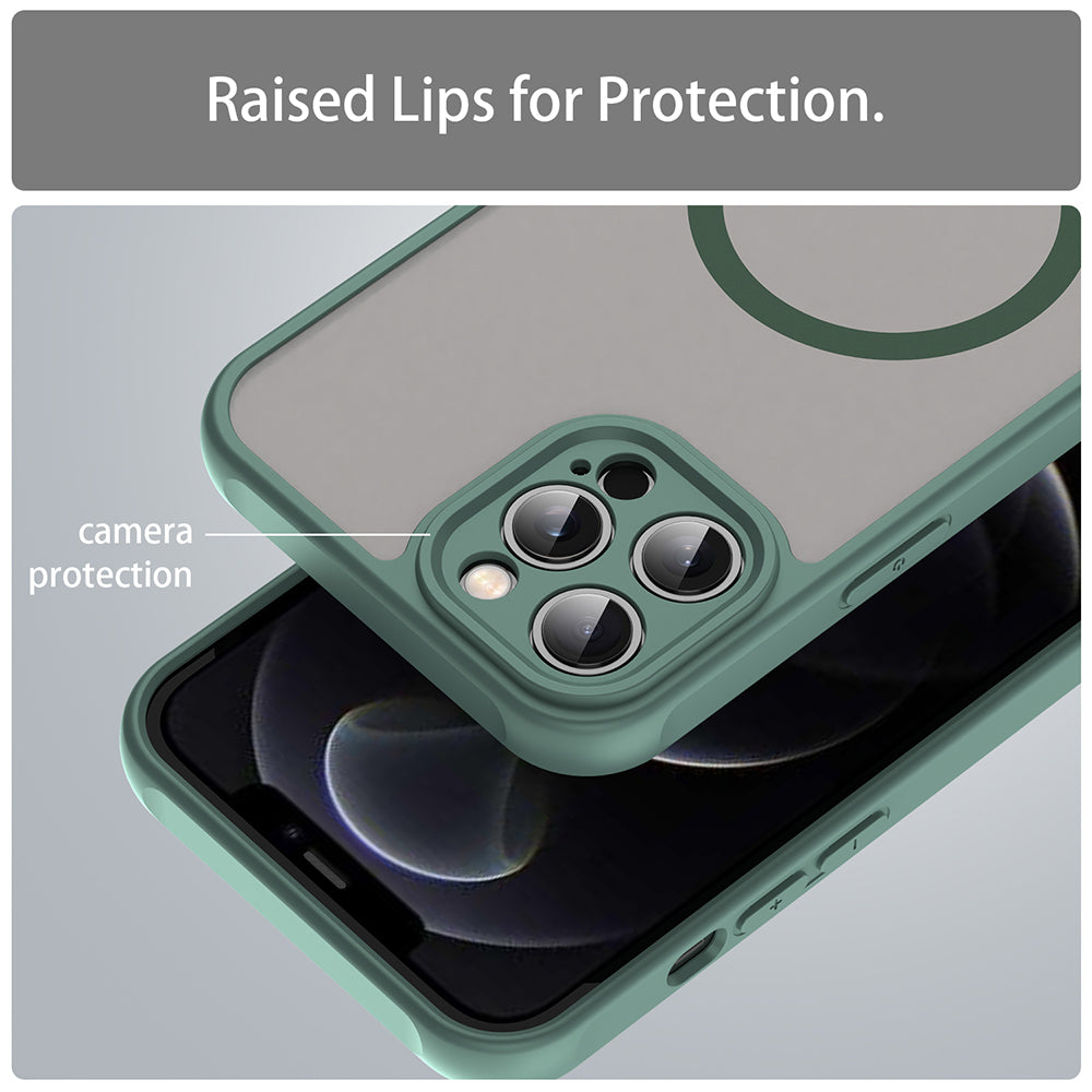 MagSafe Case for Apple iPhone 12 Pro, Techsuit, HaloFrost II, Green