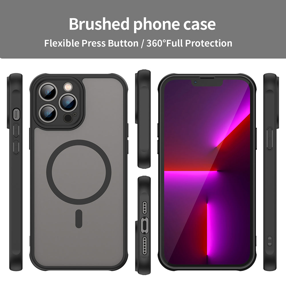 MagSafe Case for Apple iPhone 13 Pro, Techsuit, HaloFrost II, Black